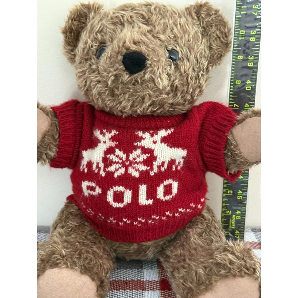 VTG - 1998 Ralph Lauren Polo Teddy Bear Knit Sweater Jointed Legs 15"